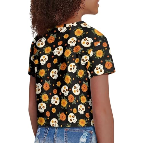 Uourmeti Kids Graphic T Shirts for Girls Activewear Summer Shirts Short Sleeve Crop Tops3