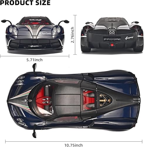 Image of LONGMIRE Pagani Huayra Dinastia 1:18 Scale Alloy Metal Pull Back Die-cast Model Car Toy with Openable Doors Light and Music for Kids and Boys