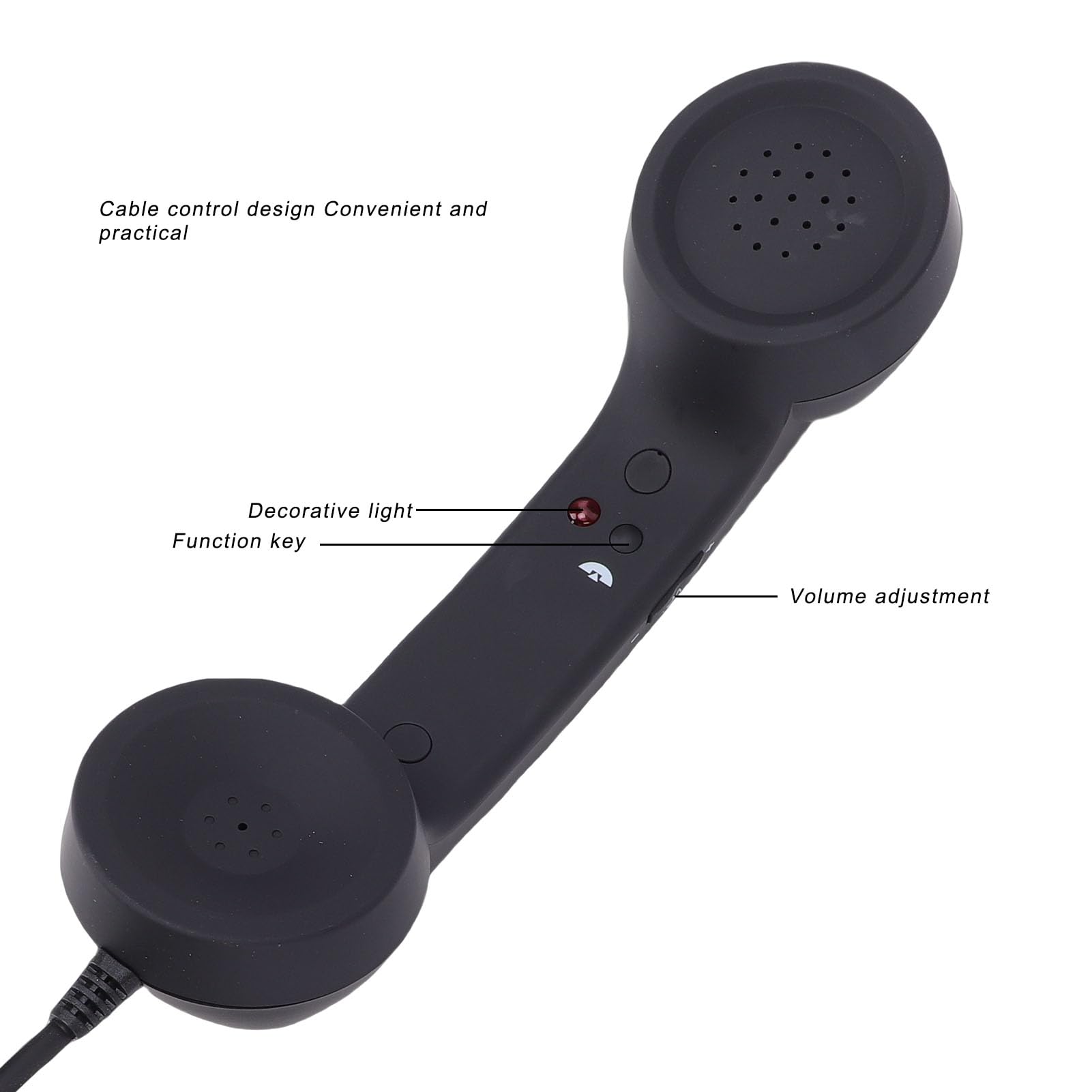 Retro Telefonhörer mit Lautstärkeregelung, ergonomischer kabelgebundener Typ-C Telefonhörer für Smartphone Videoanrufe und Konferenzen