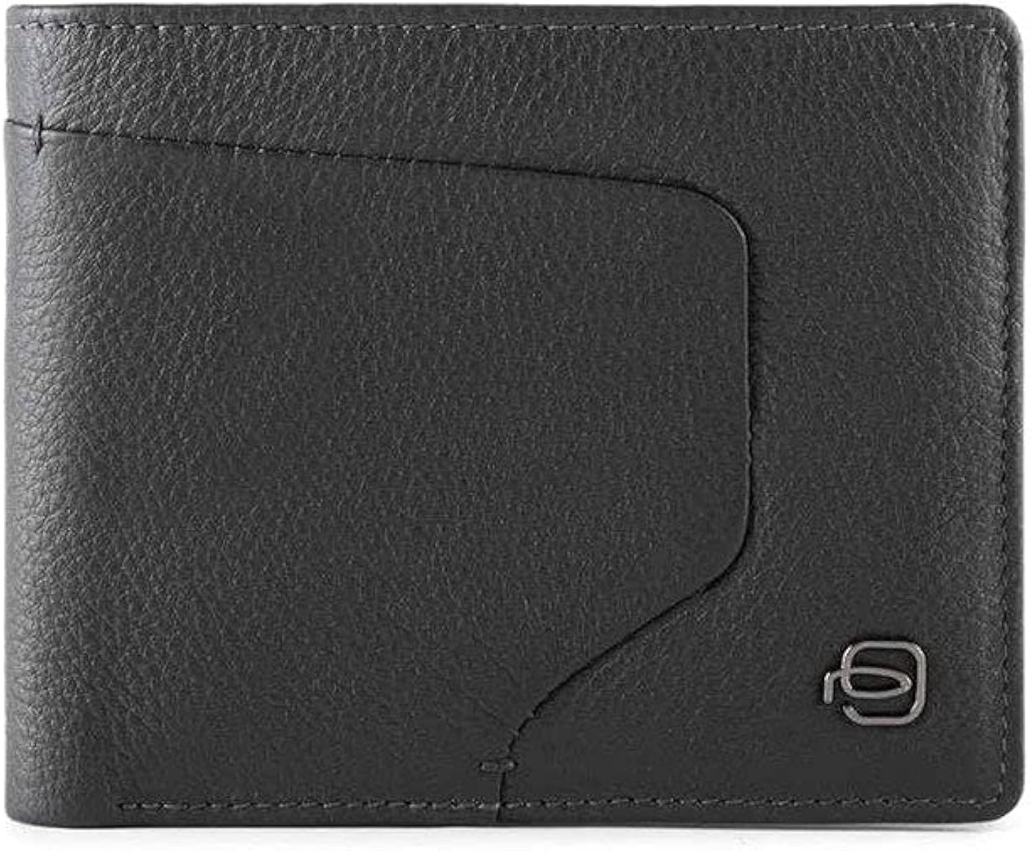 piquadro Portafoglio uomo con tasca portamonete chiusa da zip e protezione anti-frode RFID (nero)