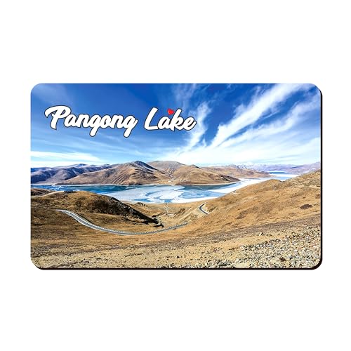 Image of Elegant Fridge Magnet with Themes |Rectangular Size Refrigerator Magnet with Magnetic Rubber Back | Pack of 1, 8.6cm X 5.4cm (Pangong Lake)