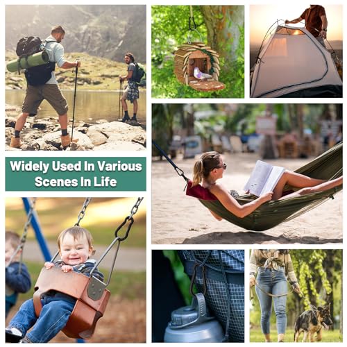 Image of Pixel Panda 3.1&4 Inch Heavy Duty Carabiner Clips Load 1000lbs, 2&4&8Pack Large Snap Hooks for Gym, Outdoor, Swing, Hammock