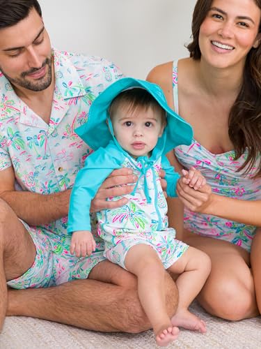 Image of RUGGEDBUTTS Baby /Toddler Boy Swimsuit, One Piece Zipper Rash Guard Sunsuit with UPF 50+ Sun Protection