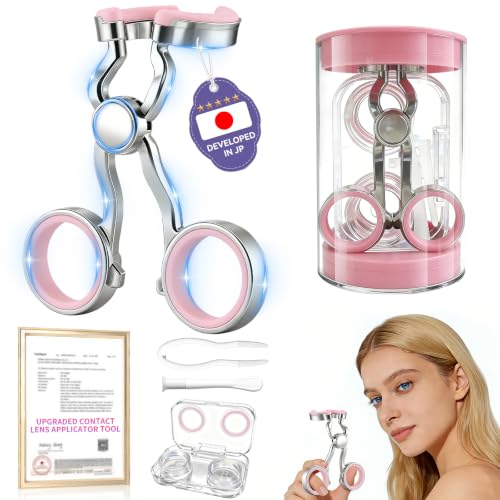 Image of 2026 Upgraded Contact Lens Applicator Tool【3-Step Easy Wear】【3.0 Precision Alloy & Natural Silicone】0 Shift, Ultra-Smooth Lens Insertion Removal Kit for Home Travel Use (Pink)