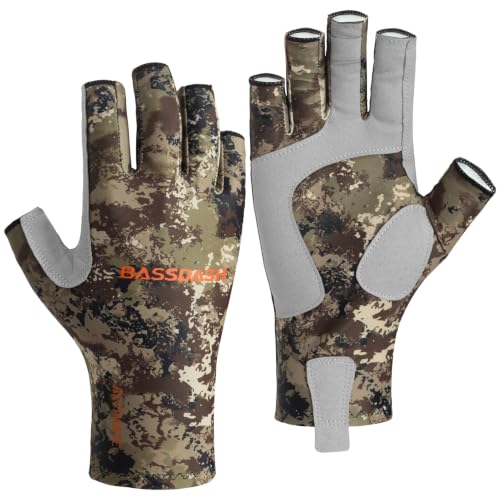 Bassdash ALTIMATE UPF 50+ Sun Protection Fingerless Fishing Gloves Men