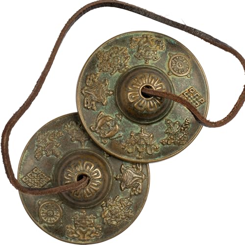 八吉祥文様 ティンシャ（青銅製・彫刻入り）　ネパール製　浄化　ヨガ 八吉祥文様 ティンシャ（青銅製・彫刻入り） ネパール製 浄化