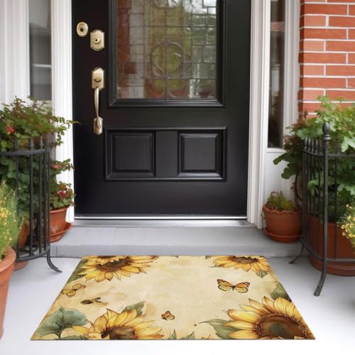 Tapis de sol antidérapant de qualité supérieure avec motif floral tournesol - 3