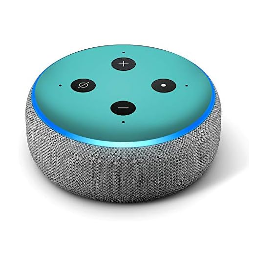Turquoise Teal Color - Vinyl Decal Skin Compatible with Amazon Echo Dot 3rd Generation Alexa - Decorations for Your Smart Home Speakers, Great Accessories Gift for mom, dad, Birthday, Kids