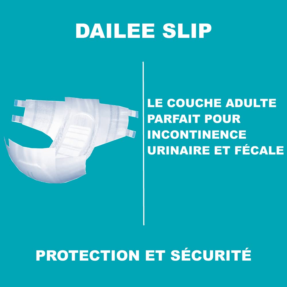 Dailee Slip L/XL - 28x Pañales Adultos Maxi Plus Absorción - 28 piezas, Absorbencia 7,5 gotas - Braga Pañal para Anciano, Hombre y Mujer