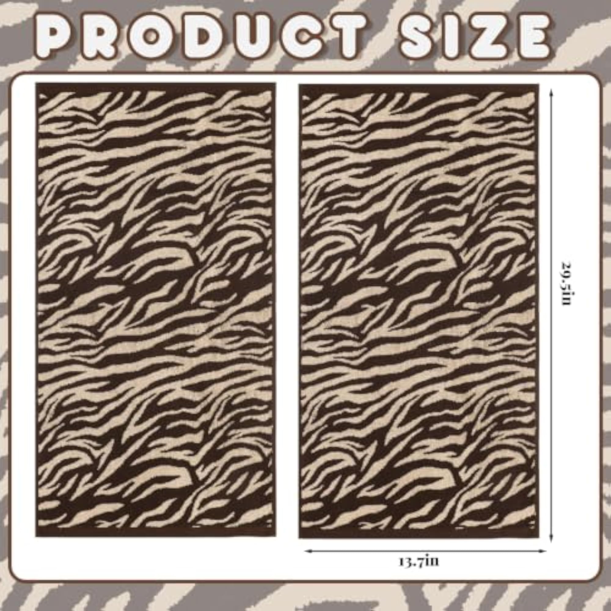 2 Pcs Zebra Print Hand Towels Jacquard