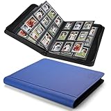 Picture of Toploader Binder,Toploader Hard Cases, 9-Pocket Pages Sleeves Hold up 288 Cards.Toploader Card Binder with Sleeves for “3×4” rigid，Card Holder(blue)