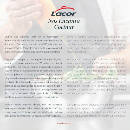 Miniatura 7 de Lacor - 14040 - Bol Cónico Garinox, Cuenco Para Comida, Ensaladera, Recipiente Para Alimentos, Acero Inoxidable, 40 Cm, Capacidad: 11,5 L