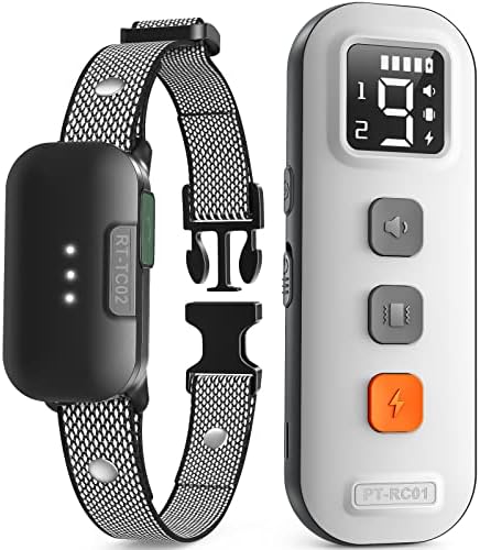Dog Training Collar with Remote 2000Ft, BUUOC Electric Dog Shock Collar with 3 Safe Training Modes, Beep, Vibration and Shock (White)