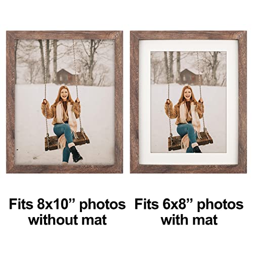 Toforevo 8X10 Square Picture Frames Set Of 4 Rustic Wood Grain Photo Frame For Gallery Wall Mounting Or Tabletop Display #TOP1