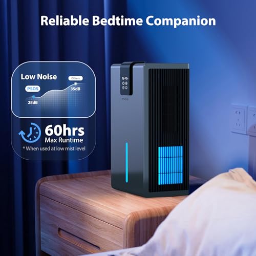 Dehumidifier, Dehumidifiers for Home, 98 OZ Water Tank, (1000 sq.ft) Quiet Dehumidifier for Basement Bedroom Bathroom with Humidity Display, Auto Shut Off, Relaxing 7 Color Ambient Light(Gray)