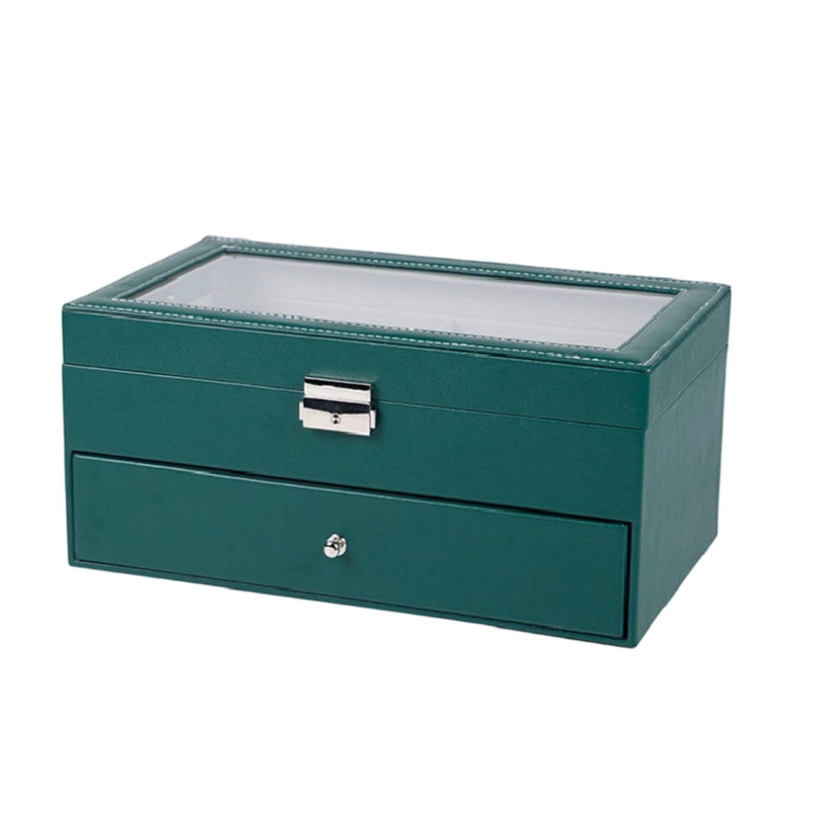 GOWENIC Vetrina per Occhiali da Sole in Pelle PU | Organizer per Occhiali con Serratura a 12 Slot per Orologi Gioielli da Viaggio a Casa