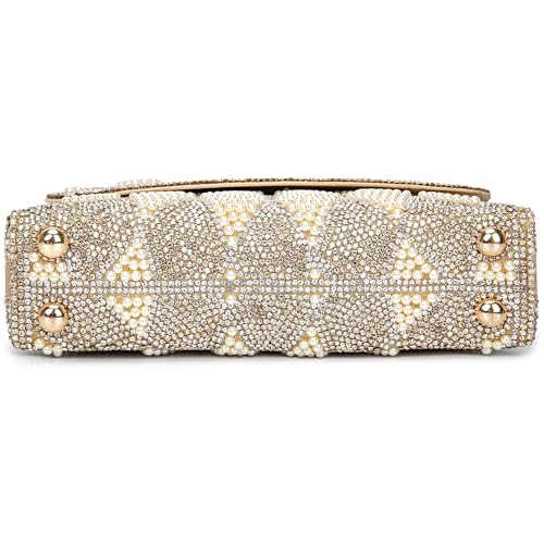 Image of BBTT.ful Pearls and Rhinestones Women's Evening Handbags Shoulder Bags Crossbody Bags for Women Clutch Purse with Chain