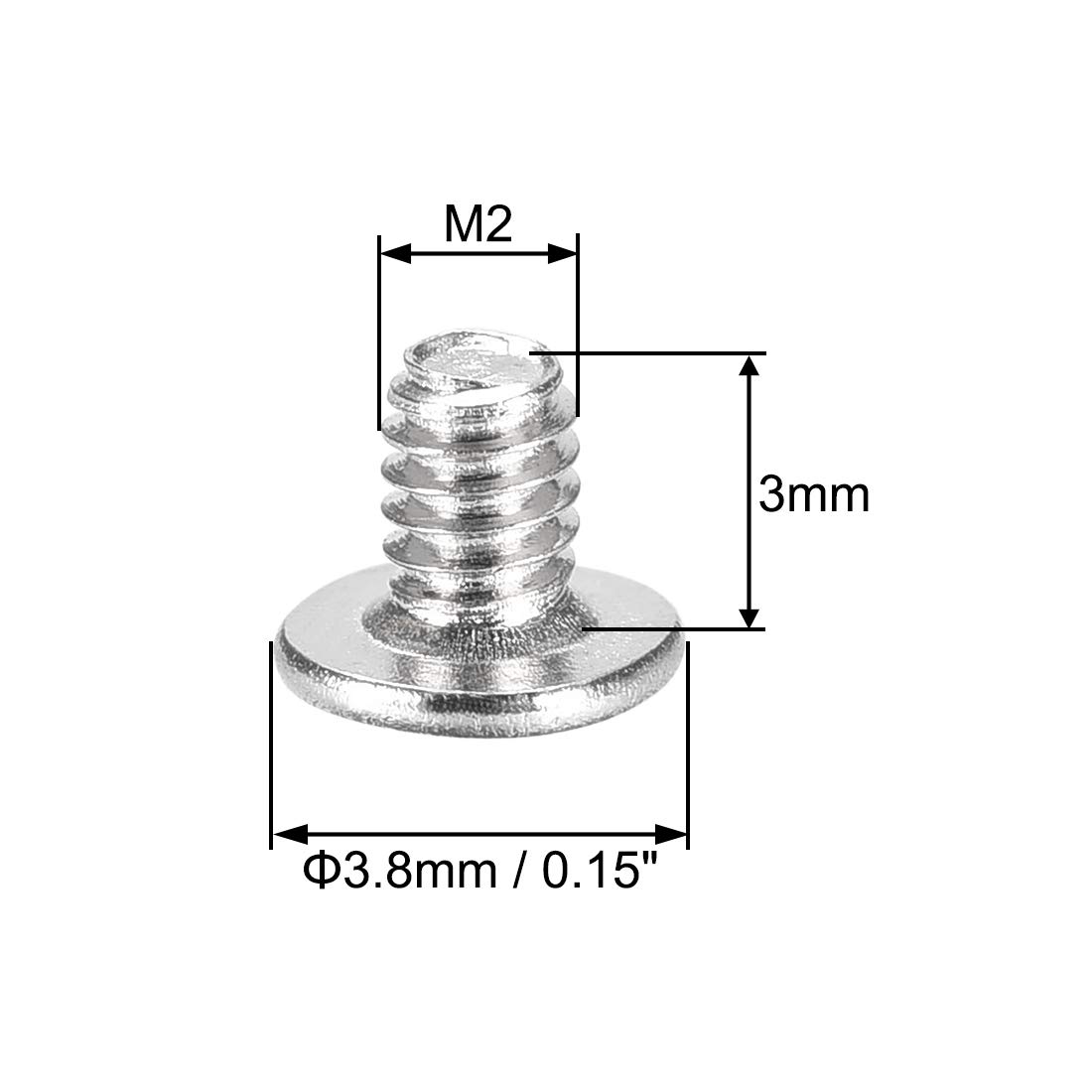 M2x3mm Phillips Screws - 50 Pack for Electronics -3