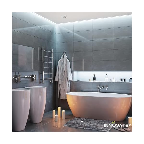 INNOVATE LED Fliesenprofil Alu Profil 2 Meter inkl. Abdeckung - Fliesen - Aluminium für LED Streifen bis 12mm Breite - 2000mm Länge – Bild 7