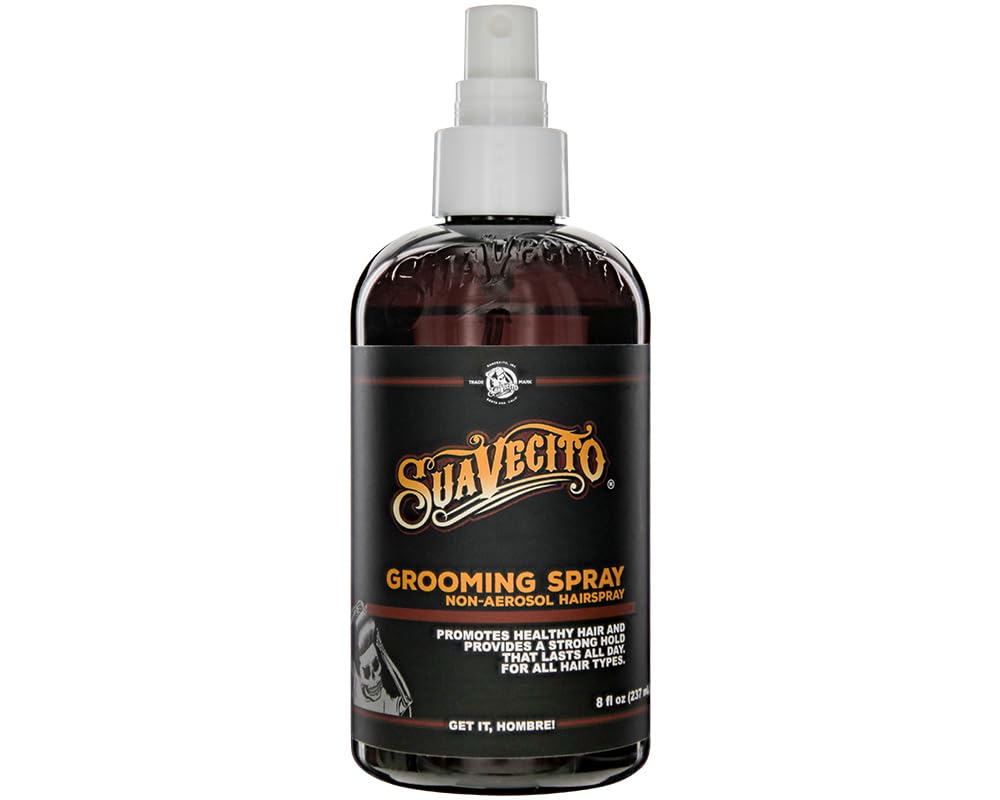 Grooming Non-Aerosol Hairspray for Men - 8 oz - Classic Barber Scent, Medium Shine, Strong Hold Hair Spray - Works on all Hair Types & Textures