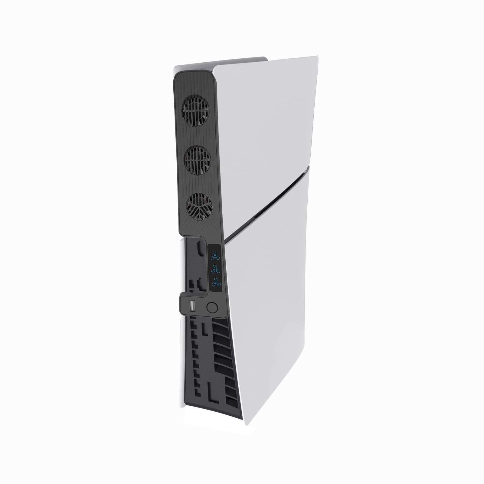 Ventilateur de refroidissement pour PS5 Slim,console de jeu ventilateur de refroidissement avec vitesse réglable, système de refroidissement efficace pour PS5 Slim,3 ventilateurs internes (Blanc)