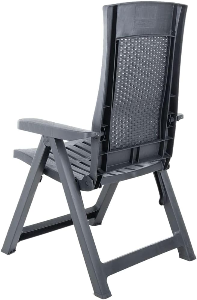 Patio Reclining Chairs 2 pcs,Bistro Chairs,Lounge Chairs,Lawn Chairs,Camping Chair,Beach Chairs,Poolside Chairs,Indoor Chair,Reclining Backrest,for Lawn,Garden,Backyard,Poolside,Plastic Anthracite