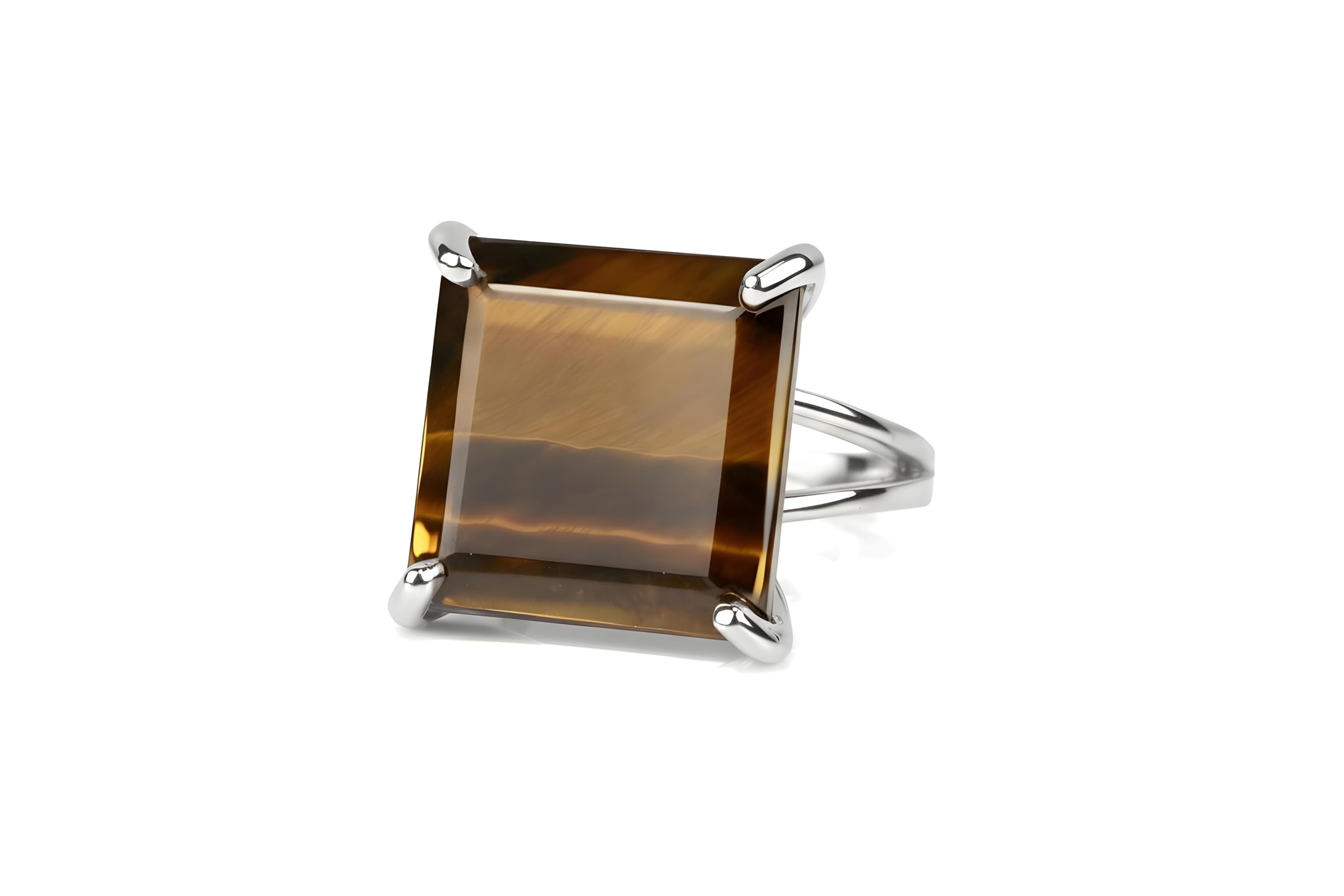 Oro 14k con Occhio di Tigre Anello - Fatto a Mano Dichiarazione Anelli Moda per Donne - Anelli Oro per Donne - Idea Regalo per Compleanno, Laurea, Festa della Mamma, Occasioni Speciali