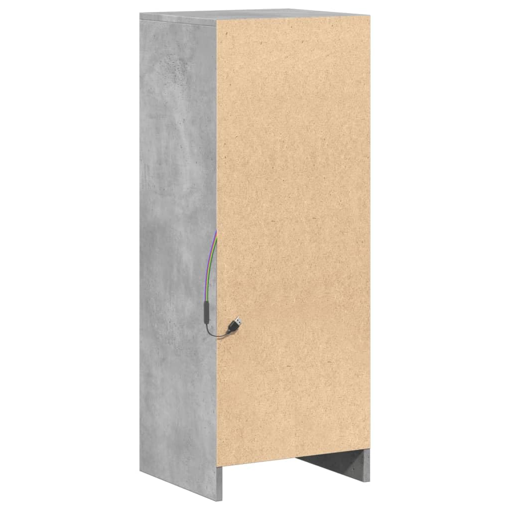 vidaXL Credenza con LED Grigio Cemento 38x34x100 cm Legno Multistrato