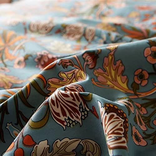 Vintage Floral Duvet Cover Queen Garden Flower Duvet Cover Luxury Soft Cotton Floral Comforter Cover Chic Boho Flower Botanical Bedding Set With Zipper Closure Girl Women Cotton Floral Quilt Cover #TOP5