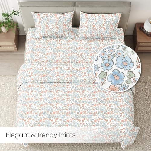 Image of Haus & Kinder Bed Sheet Double Bed | 100% Combed Cotton 186 TC Queen Size Bedsheet | 100 X 90 Inches Double Bed Bedsheet with 2 Pillow Covers | Soft, Chic, Cozy, - Whispers of Bloom