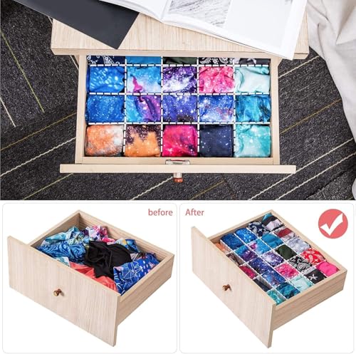 Image of 40Pcs Drawer Dividers Adjustable Utensils Drawer Storage Organizer For Clutter Kitchen Cutlery Dresser Makeup Tools Socks Can Help Tidy Office Desk Clinic Bedroom(Polypropylene), White
