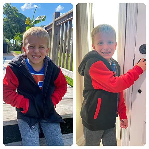 Boys Zip Up Hoodie Fleece Jacket Sherpa Lined Sweatshirt Thick Fall Kids Insulated Zip Hood Jackets Size 8-10 #TOP4