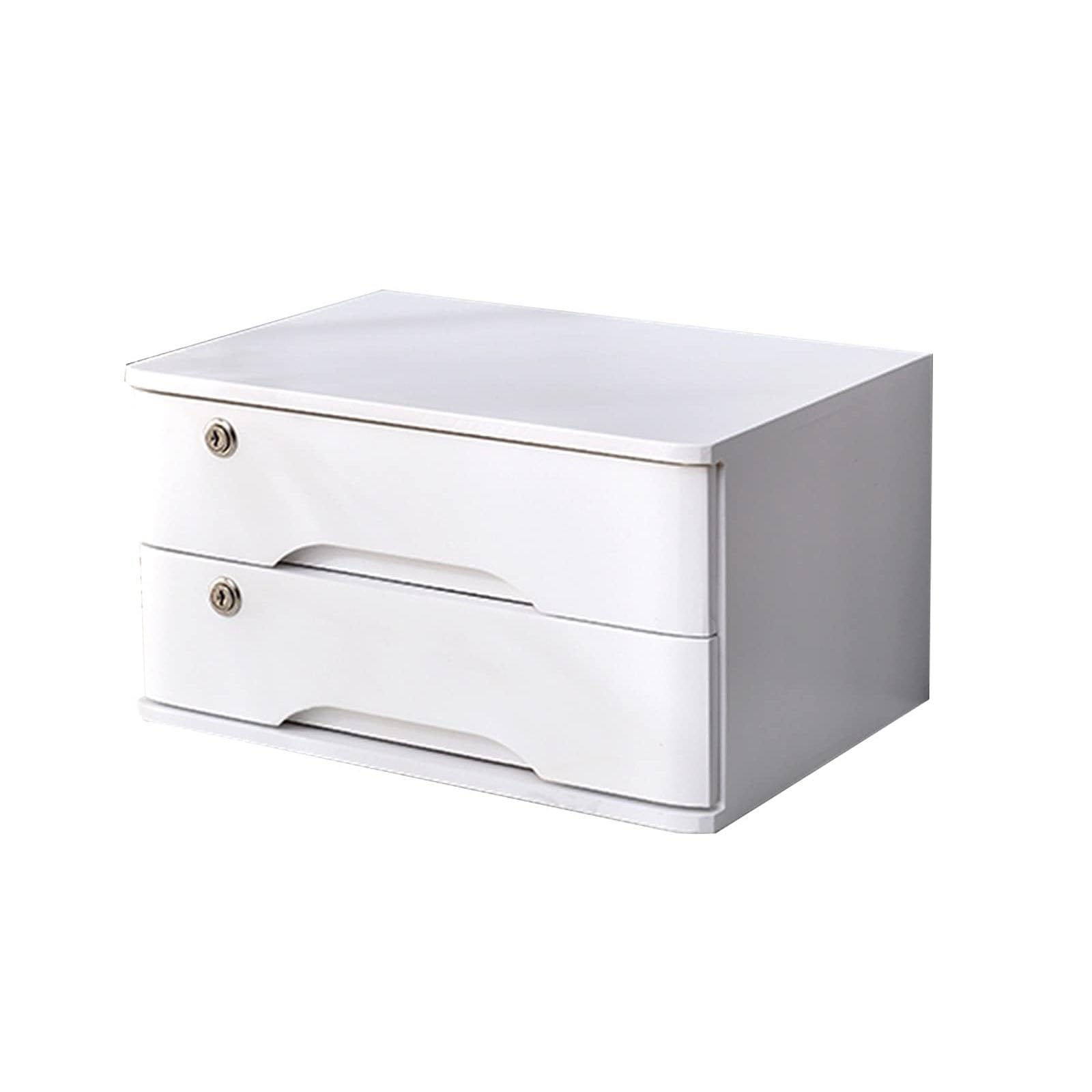 SaryEdge Wooden File Cabinet for Desk with Lockable Drawers – A4/Receipt for Office Supplies Stylish Storage Solution for Home & Business Workspaces,2 layer
