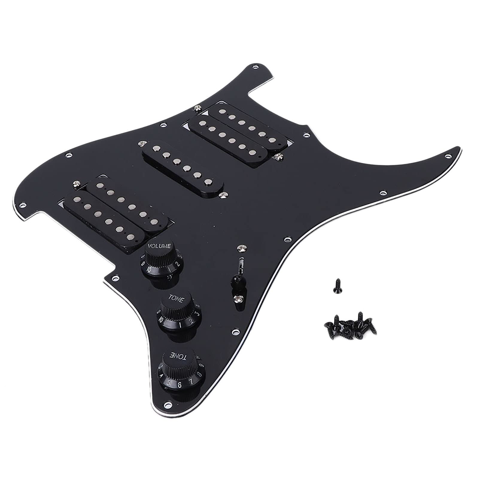 W pełni okablowana, Pickguard Humbucker do gitary elektrycznej z okablowanym pickupem HSH, częściami zamiennymi do gitar elektrycznych (czarny), akcesoria do gier,akcesoria do gitary elektrycznej