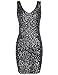 PrettyGuide Women Sexy Deep V Neck Sequin Glitter Bodycon Stretchy Mini Party Dress Black M