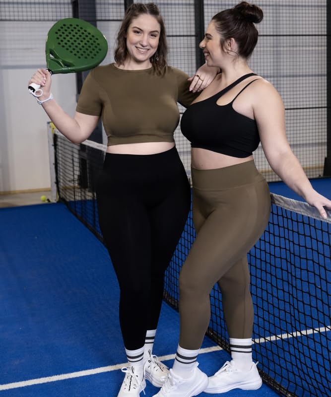 LEELA LAB, Leggings Push-Up Donna Curvy, Effetto Modellante, Elasticizzati, Ideali per Fitness, Yoga e Look Sportivi, con Tecnologia Seamless, Made in Italy