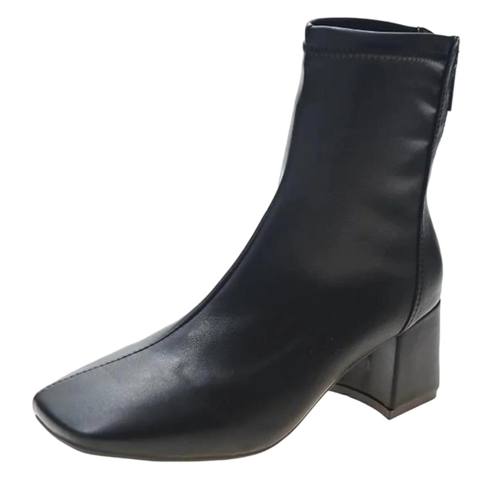Womens Sexy Fashion Ankle Booties Featuring A Modern Square Toe And A Mid Square Heel With A Platform