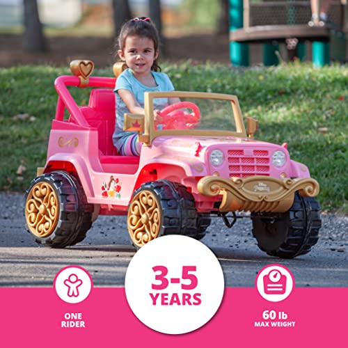 Kid Trax Disney Princess Heart Of Gold 4X4 Kids Electric Ride On Toy, 6 Volt, Kids 3-5 Years Old, Max Rider Weight 60 Lbs, Pink #TOP1
