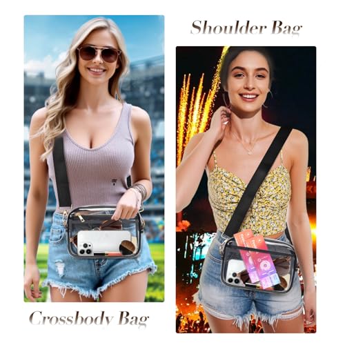 Clear Bag Stadium Approved, Clear Crossbody Bag Purses for women for Concert, Sports, Festivals2