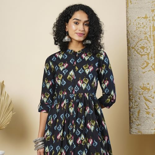 Image of Globus Women Ethnic Dress (GS557388 Black S)