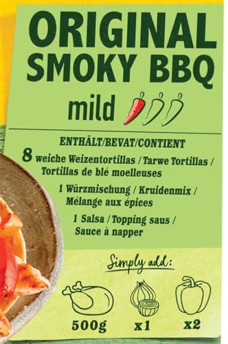 Old El Paso Fajita Kit - Original Smoky BBQ – Set für die Zubereitung von mexikanischen Fajitas – 1 x 500 g (Packung mit 4)