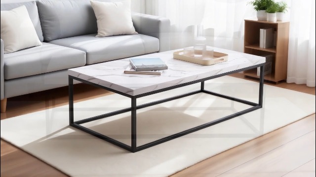 Amazon.com: CENSI 47-Inch White Marble Coffee Table Ottoman Center