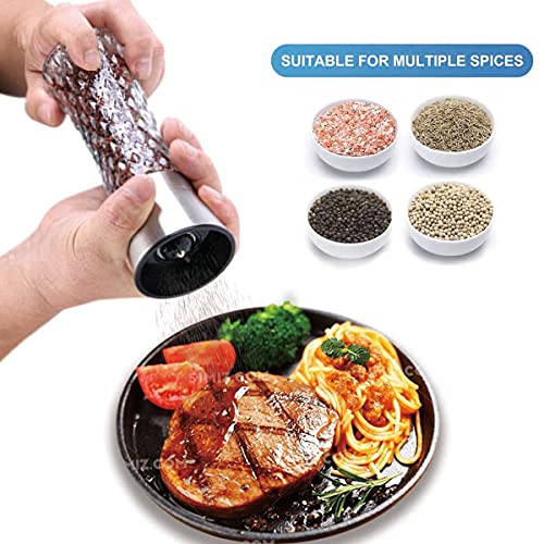 Aaildehy Salt And Pepper Grinder Set Of 2 - Stainless Steel Salt And Pepper Mill With Adjustable Coarseness - Ceramic Pepper Grinder Refillable - Glass Spice & Kosher Salt Shaker With Stand #TOP6