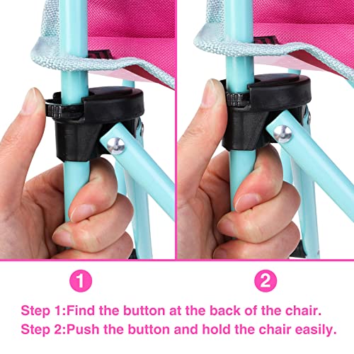 Kaboer Kids Outdoor Folding Lawn And Camping Chair With Cup Holder And Carrying Bag,Children's Camping Chairs For Outdoor Beach Travel,Pink Unicorn Camp Chair #TOP3