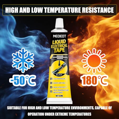 Meoeot Colle Isolante Liquide, 2 Pièces 50ML Caoutchouc Liquide Noir, Séchage Rapide et Imperméable, Gel Etancheite Electrique, pour les Circuits Imprimés, Câbles et à Divers Appareils électroniques – vue 3