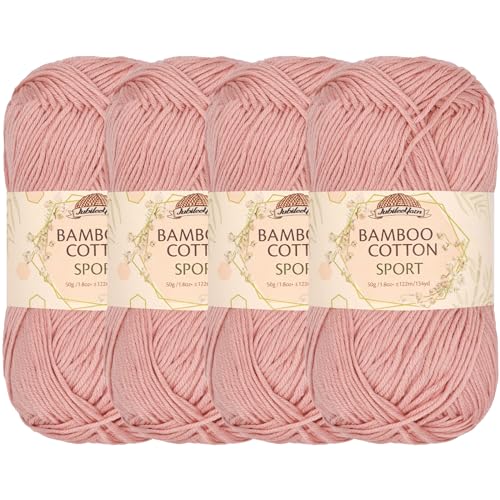 Image of JubileeYarn Bamboo Cotton Sport Yarn - 50g /Skein - Dreamy Blush - 4 Skeins