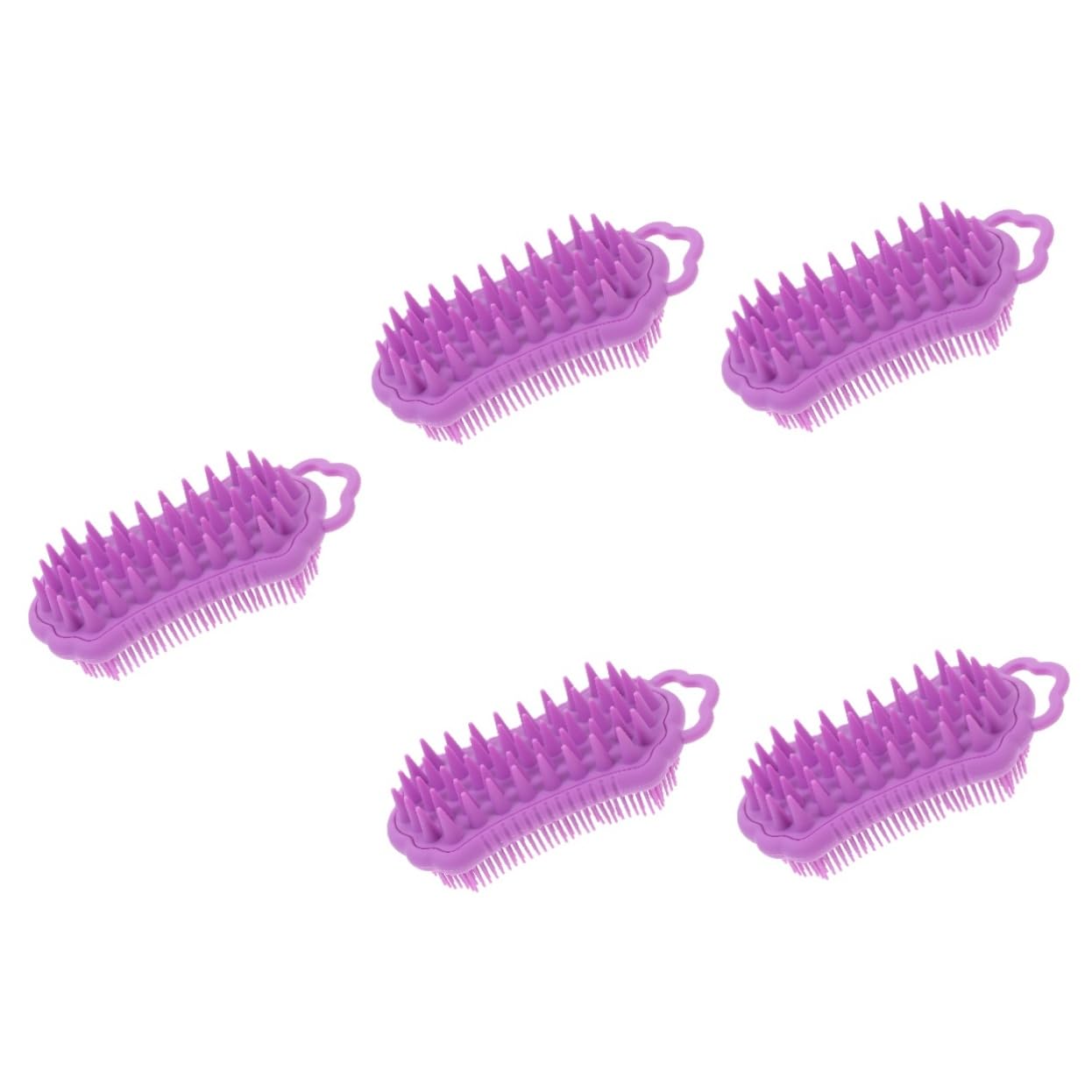 PACKOVE 5piezas Cepillo Masajeador De Cabelludo Exfoliante Para Cabello Húmedo y Seco Estimula La Circulación y Limpieza Profunda Para Baños y Cuidado Del Cabello