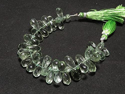 Améthyste verte LKBEADS perles gouttes facettées naturelles 6x13-7x14mm pour création bijoux