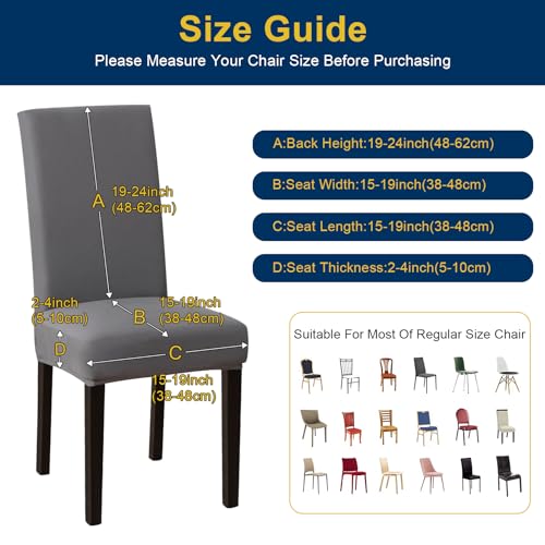 Fafua Chair Covers, Dining Room Chair Covers, Stretch Kitchen Chair Covers/Dining Room Chair Covers Set Of 6, Removable Washable Dining Chair Slipcovers For Home thumb #3