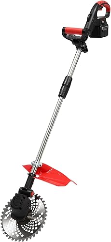 Recortadora de malezas inalámbrica, funciona con pilas, 21 V, ligero, desbrozador de malezas inalámbrico con 2 baterías, cargador, cuchillas de